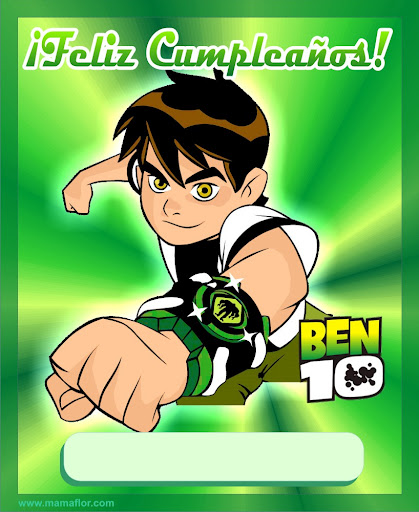 Tarjetas de cumpleaños de Ben 10 | Tarjetas Para Imprimir