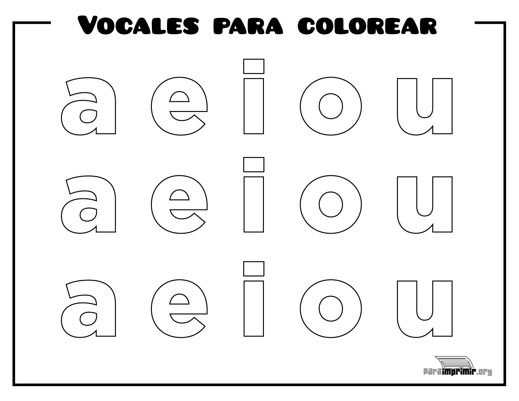 Las Vocales Para Imprimir Y Colorear Images And Photos Finder