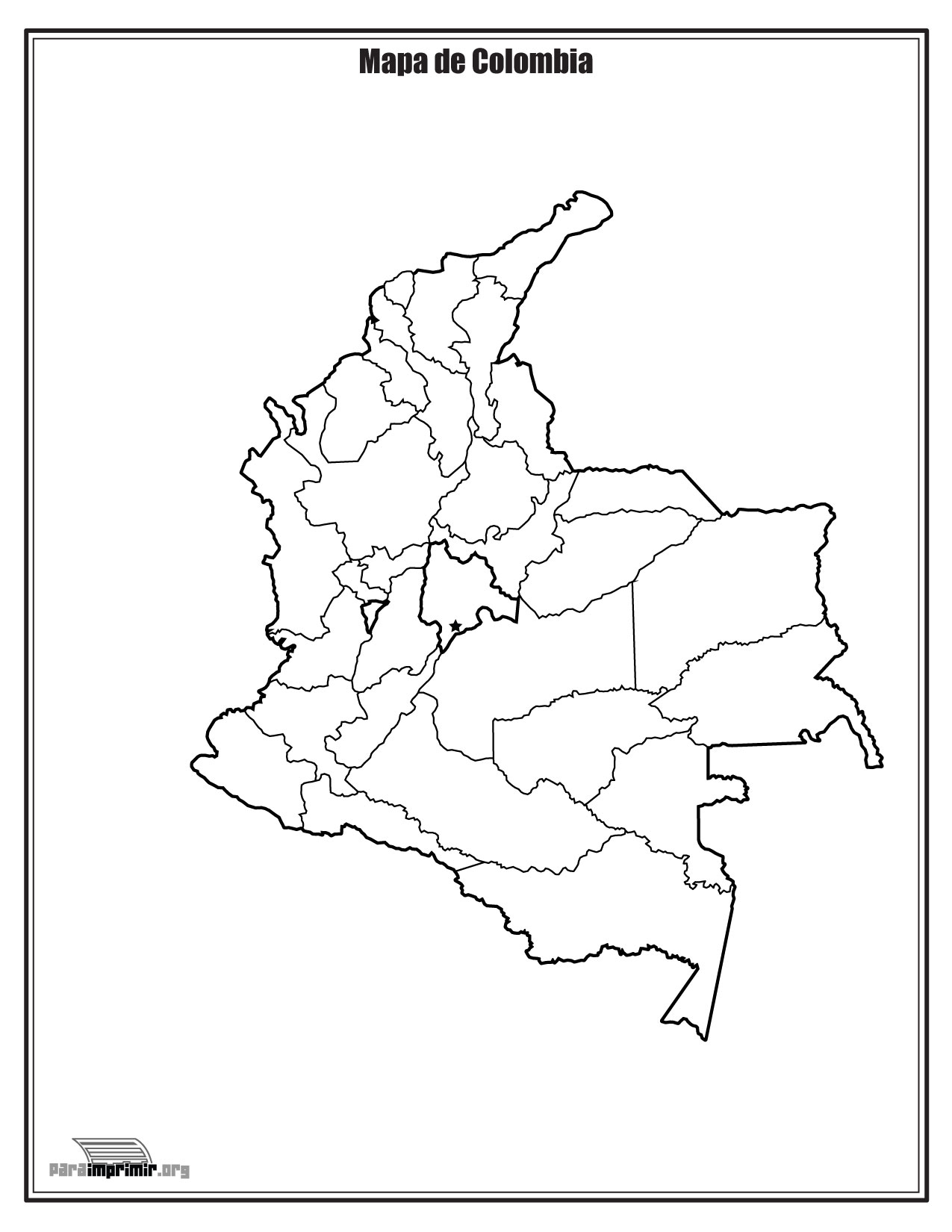 Mapa De Colombia Con Su Division Politica Para Colorear Imagui