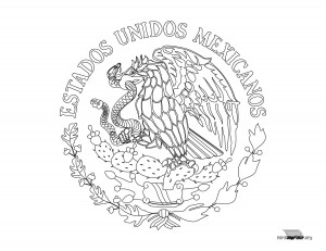 Escudo Nacional de México para colorear para imprimir