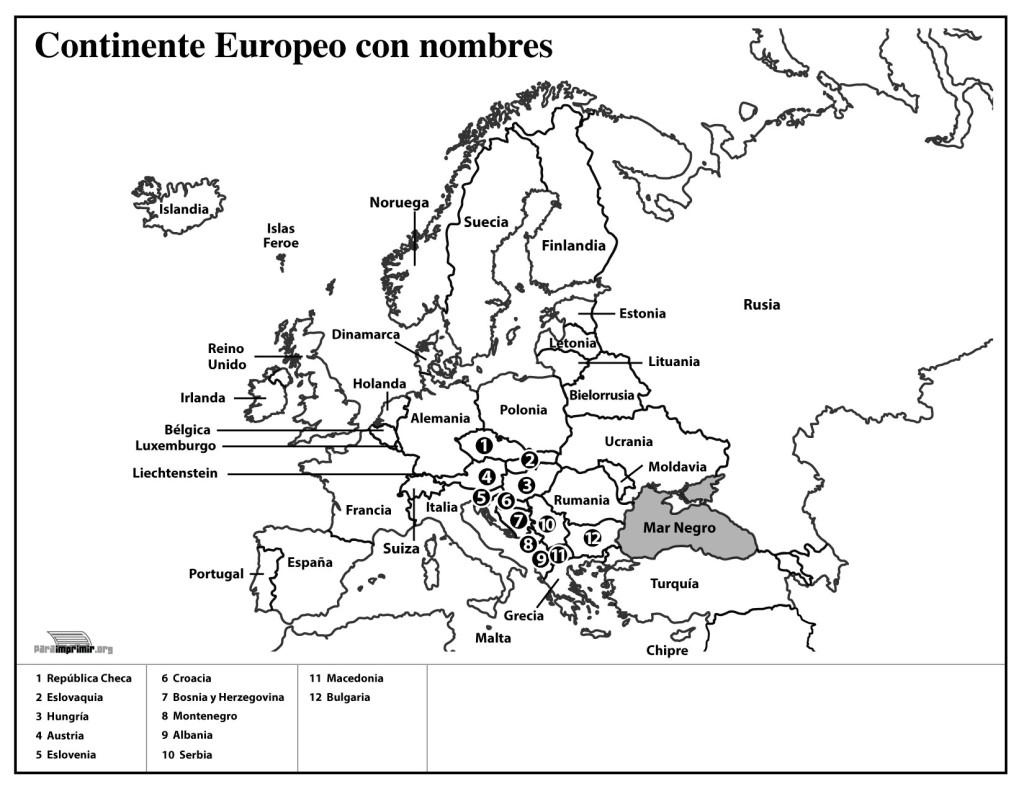 Mapa Del Continente Europeo Con Nombres Para Imprimir En Pdf 2024