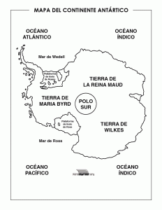 Mapa de la Antártida con nombres para imprimir