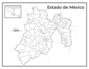 Mapa del Estado de México sin nombres